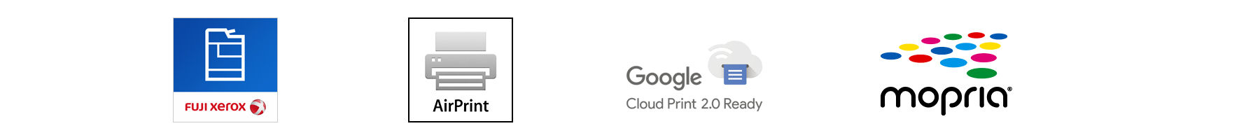 Print Utility / AirPrint / Google Cloud Print / Mopria Print Service徽標